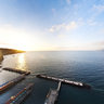 sunset across the bay of napoli from sorrento