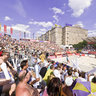 Beach volleyball at the center of Moscow