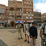 Curious observers in quarter Bab Al-Yemen in Sana'a - Yemen
