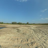 The dried bottom of the pond