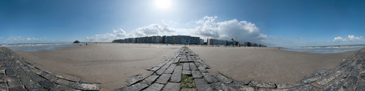 Zee - strandzicht Blankenberge, West-Vlaanderen, België