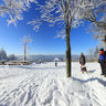At Kickelhahn mountain  in winter, Ilmenau, Thuringia, Germany