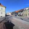 Schwanenbrunnen at townhall place, Langewiesen, Thuringia, Germany