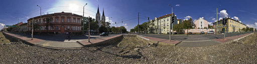 Tram traffic project building operations - Kossuth Lajos boulevard  - Anatomia institute station