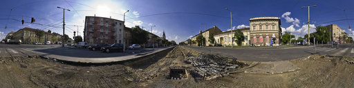 Tram traffic project building operations - Grand boulevard crossing