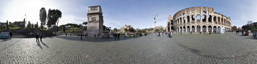 Colosseum court with arch of Constantine