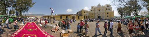 Holy Week in Antigua, Guatemala: Admiring a Sawdust Carpet at La Merced