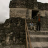 View of the Jaguar Temple at Tikal Ruins in Guatemala