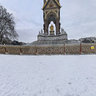 Kensington Gardens Prince Albert In Snow London Uk