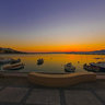 Sunrise in the harbour of Sitia (Crete, Greece)