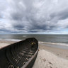 Traditional fishing boat in Plienciems, Latvia