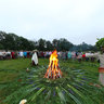 Traditional pagan celebration of summer solstice in Turaida, Latvia