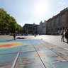 Ground painting near the Modern Art Museum Pompidou, Paris
