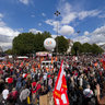 Paris goes on strike! Manifistation against the new retirement law going through the Place de la Bastille.