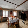 Christmas scene from the 19th century - Eksharad farmhouse, Skansen, Stockholm