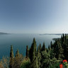 View over Toscolano-Maderno and Garda lake from Monte Maderno, Lombardia, Italy