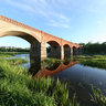 The old bridge in Kuldiga, Latvia