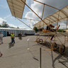 Replica of FARMAN 4 aircraft at the Aviation festival in Riga