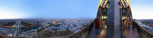 Evening view over Paris from the Eiffel tower