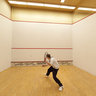 Gino plays squash at the Tennis Center at Aesch