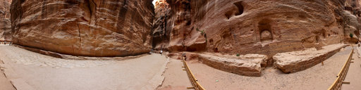 The Siq (narrow canyon) of Petra, Jordan