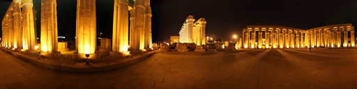 Peristyle court of the Luxor Temple at night